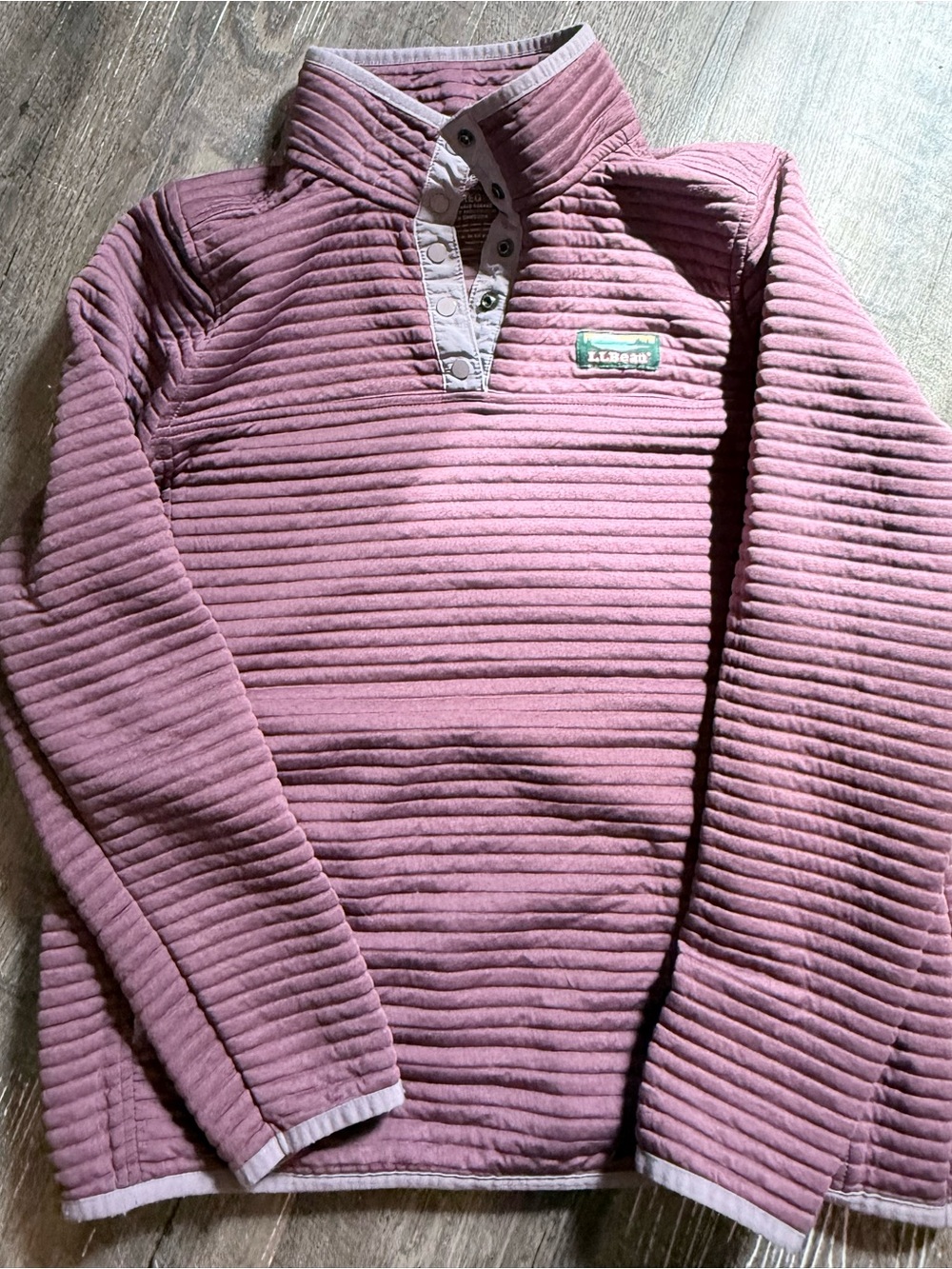 Misses LL Bean Pink  Purple Quilted Pullover Top
